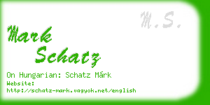 mark schatz business card